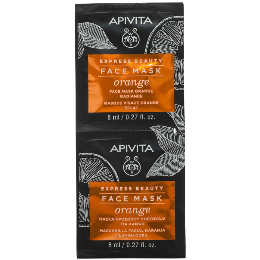 Apivita Express Beauty Maschera Viso Illuminante Arancia 2x8ml-1
