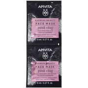 Apivita Express Beauty Maschera Viso Detergente Argilla Rosa 2x8ml-1