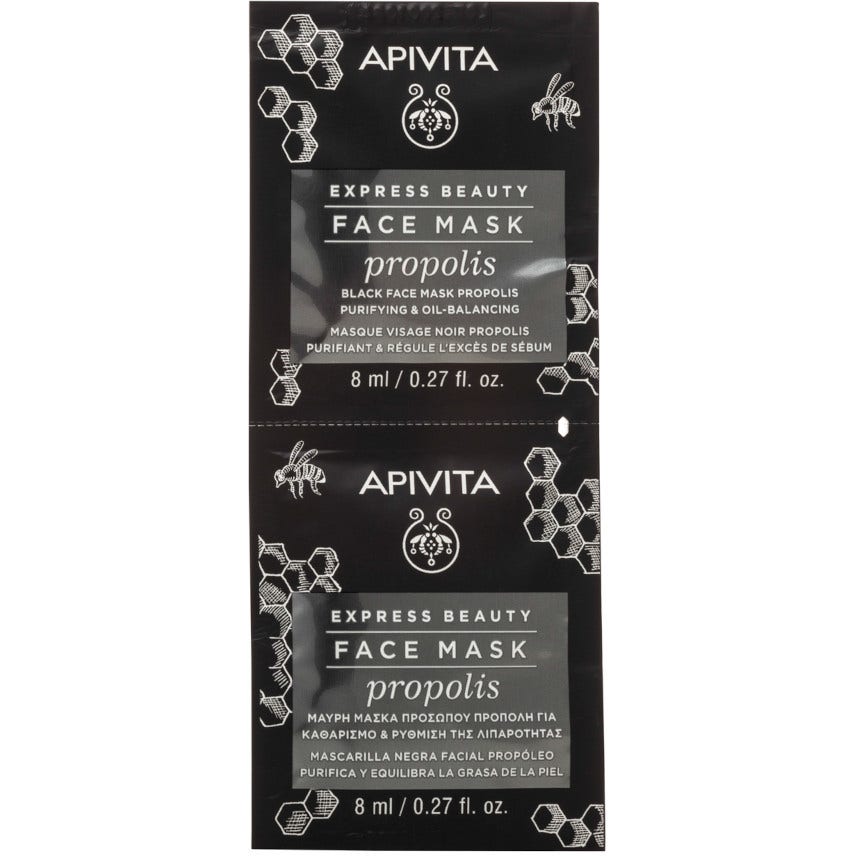 Apivita Express Beauty Maschera Viso Purificante Propoli 2x8ml-1
