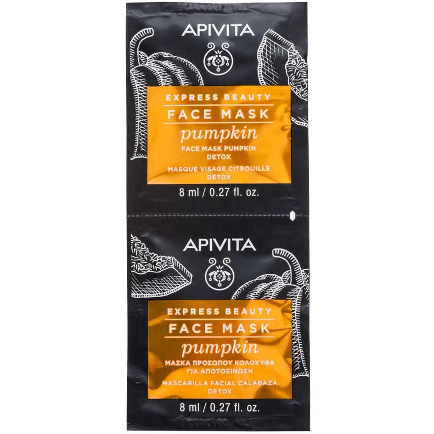 Apivita Express Beauty Maschera Viso Detossinante Zucca 2x8ml-1