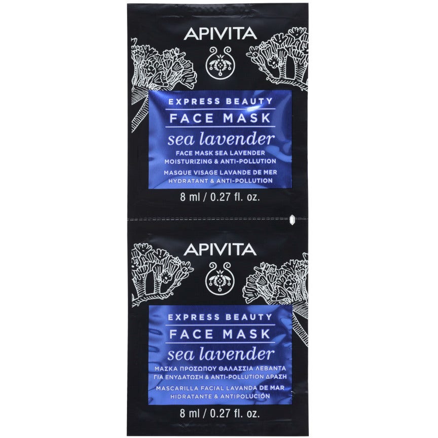 Apivita Express Beauty Maschera Viso Idratante/Anti-inquinamento Limonium 2x8ml-1