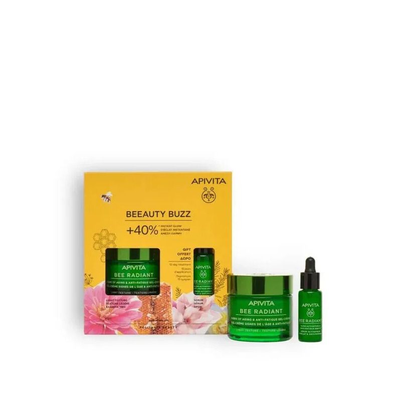 Apivita Set Bee Radiant Crema Gel Leggera 50ml + Siero 10ml-1
