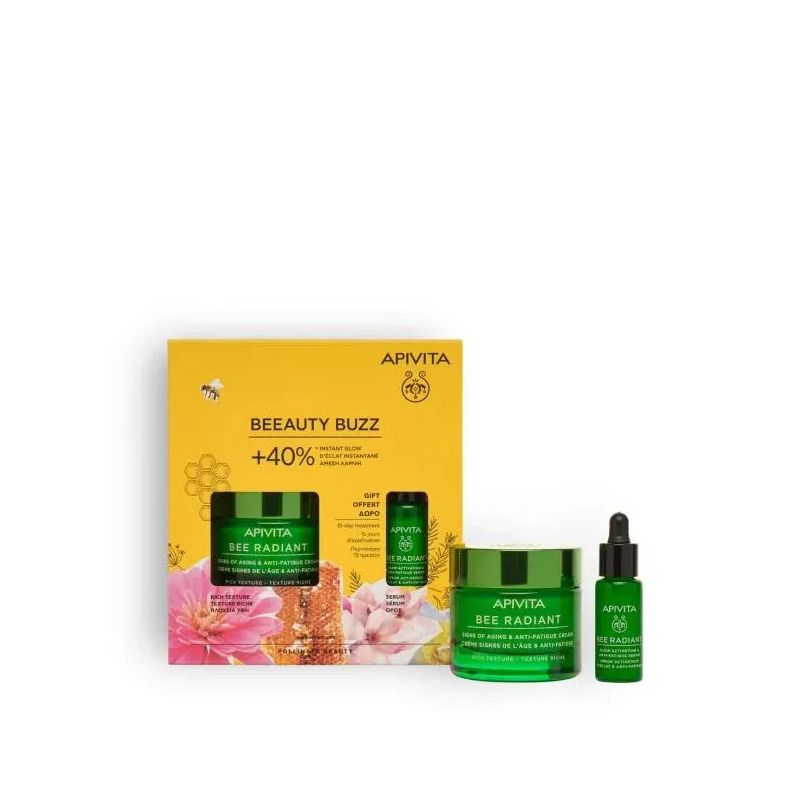 Apivita Set Bee Radiant Crema Ricca 50ml + Siero 10ml-1