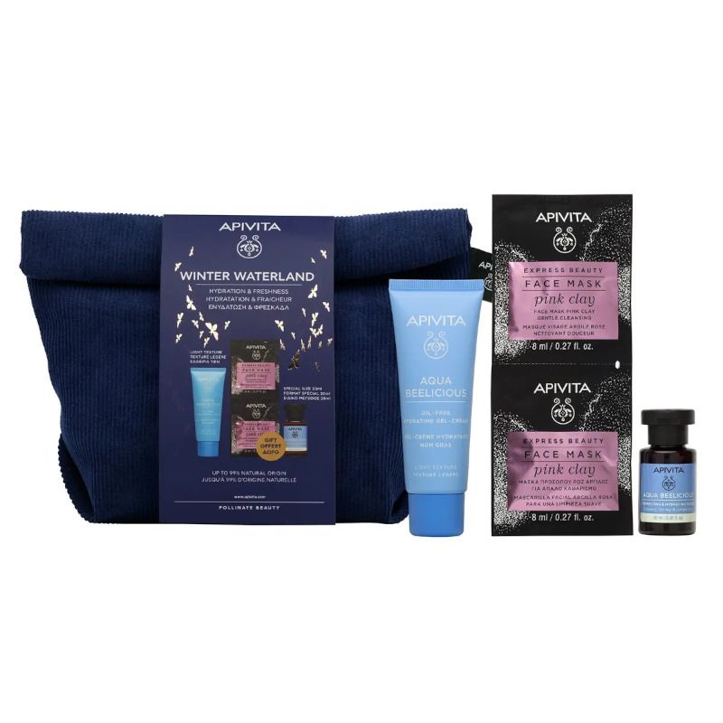 Apivita Cofanetto Aqua Beelicious Gel-Crema Idratante Oil Free 40ml+Tonico Idratante 20ml+Maschera A-1