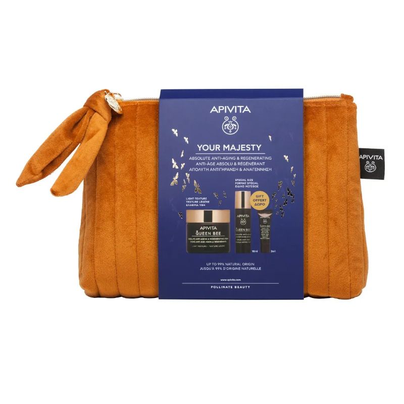 Apivita Cofanetto Queen Bee Crema Anti-età Assoluta Texture Leggera+Siero Anti-età Assoluto 10ml+Con-2