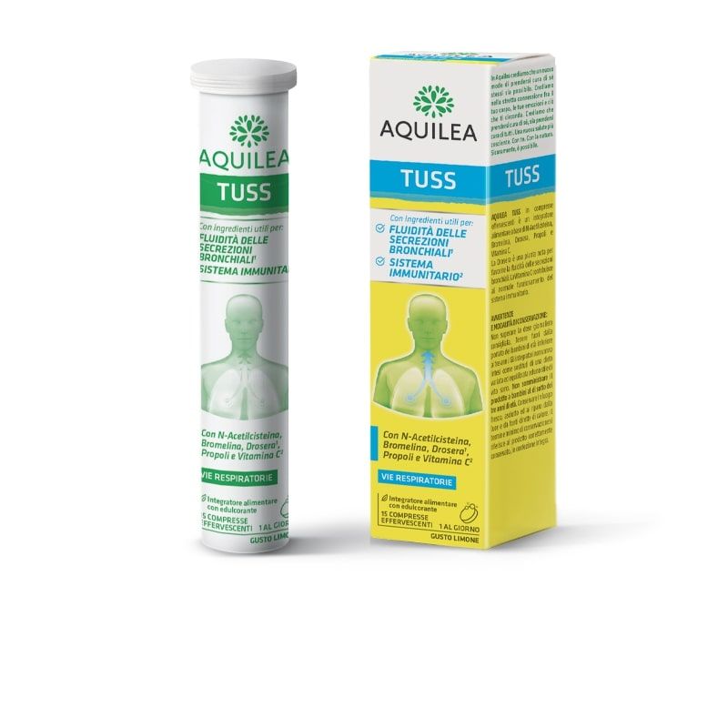 Aquilea Tuss vie respiratorie 15 compresse effervescenti gusto limone-1