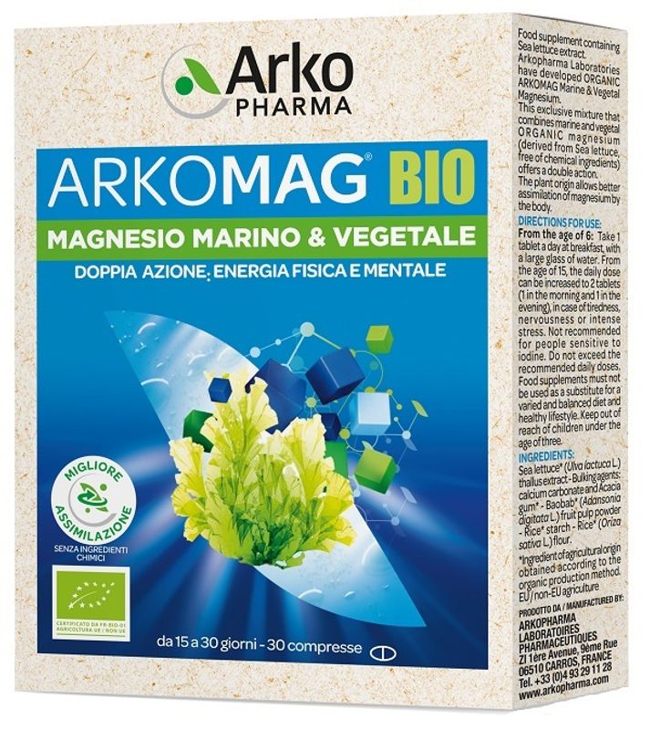 Arkopharma Arkomag Bio magensio marino vegetale 30 compresse-1