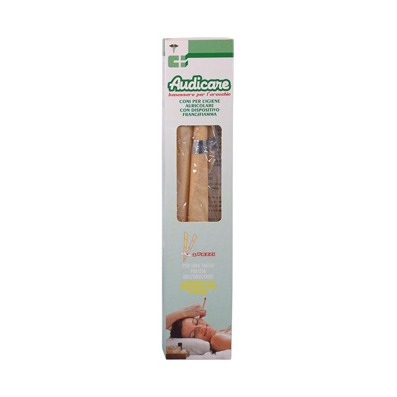 Audicare coni per l'igiene auricolare con dispositivo frangifiamma 2 pezzi-1