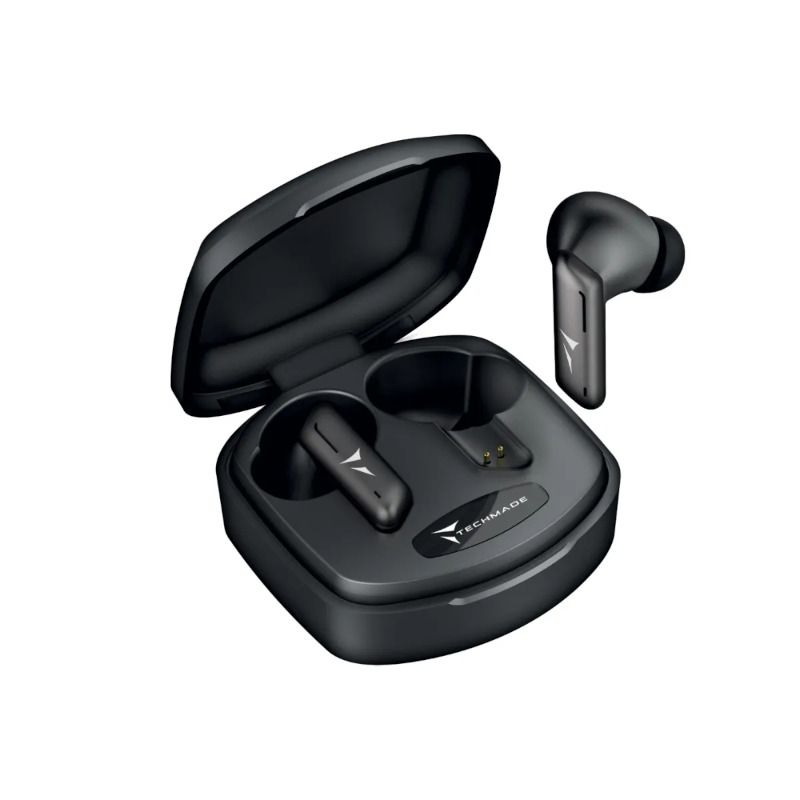 Techmade Auricolari Senza Filo Con Box Di Ricarica Black-1