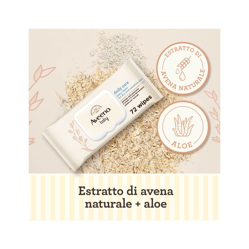 Aveeno Baby Daily Care Salviettine con Estratto di Avena e Aloe 72 Salviettine-3