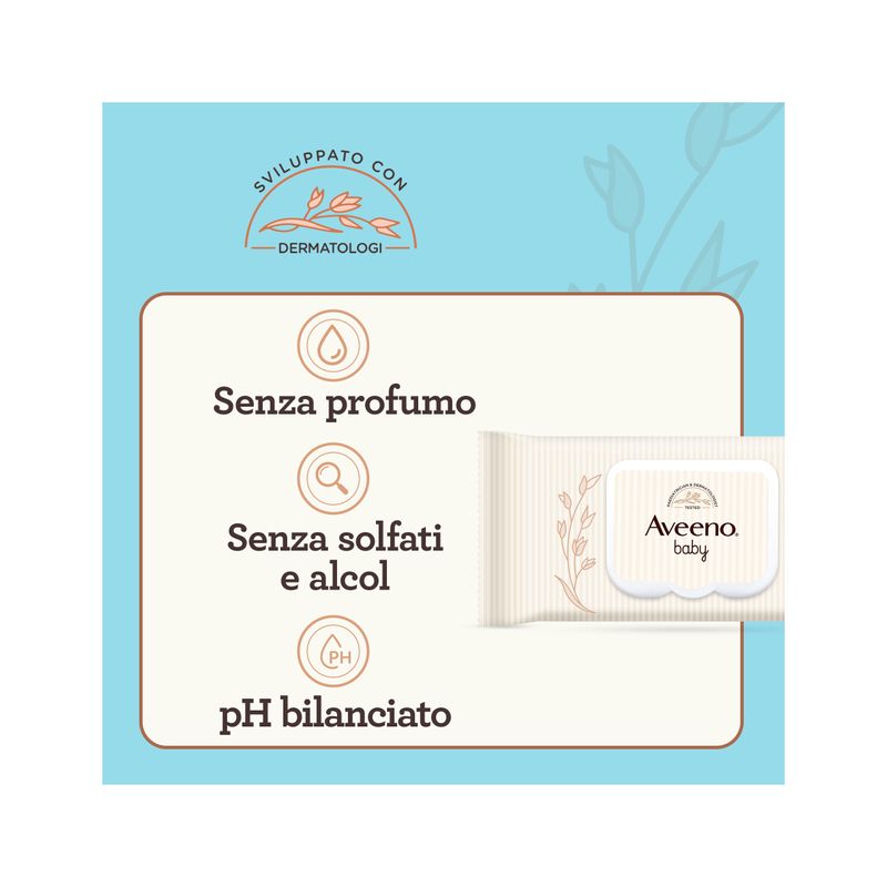 Aveeno Baby Daily Care Salviettine con Estratto di Avena e Aloe 72 Salviettine-5
