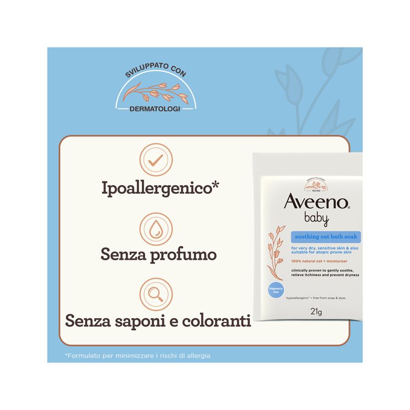 Aveeno Baby Colloidal Polvere Bagno 5x21g-6