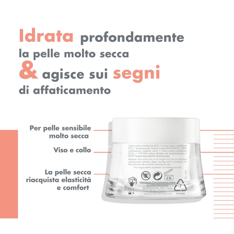 Avene Crema Viso Ricca Nutritiva Rivitalizzante per pelli secche 50ml-4