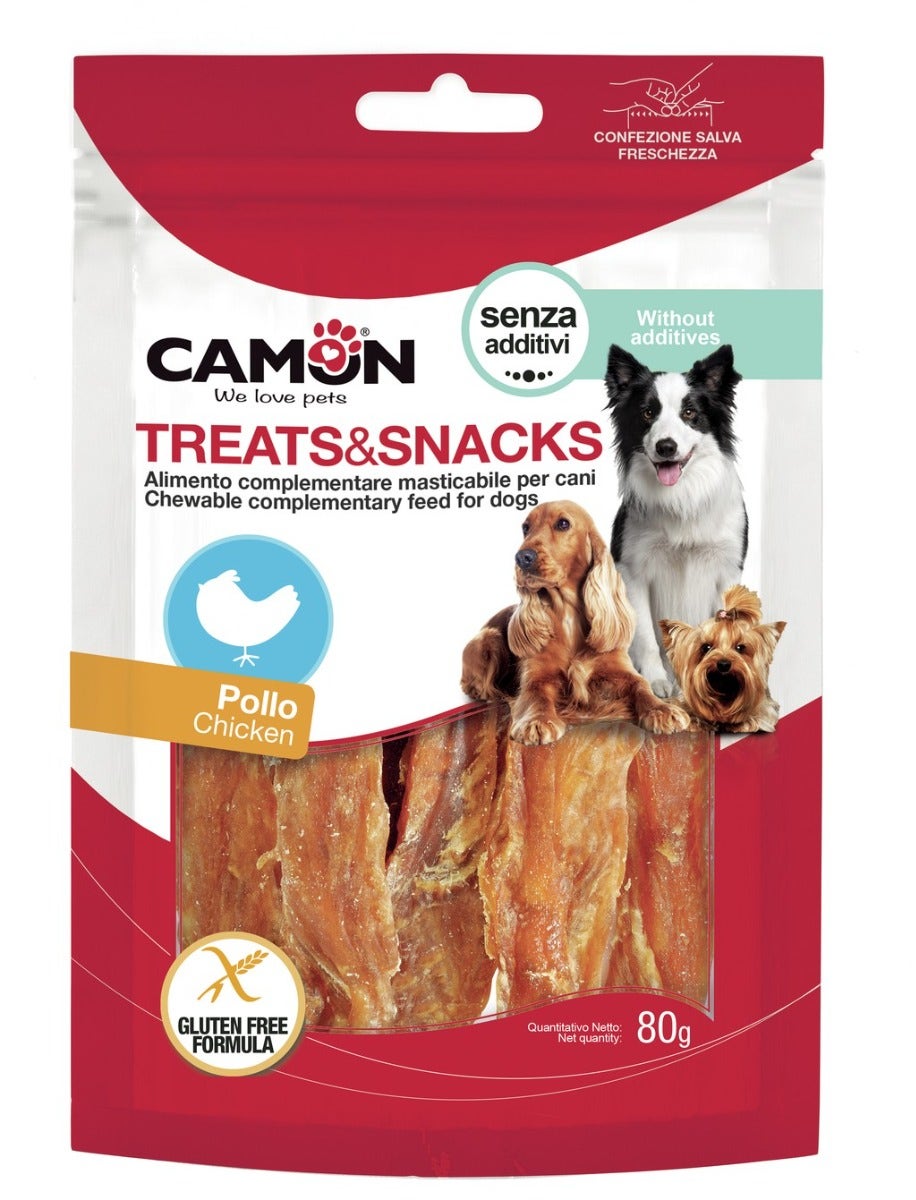 Camon Filetto Snack Di Pollo Naturale Senza Additivi Per Cani 80g-1