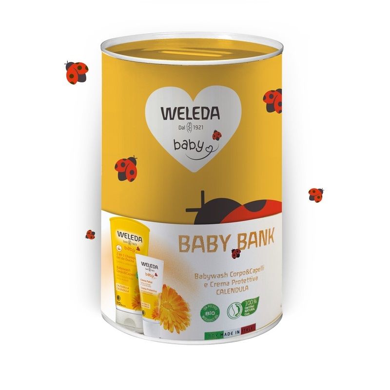 Weleda Baby Bank Kit Coccinella babywash corpo e capelli 200ml + crema calendula 75ml-1