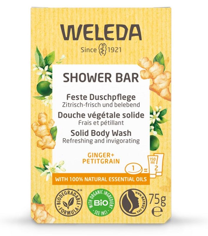 Weleda Shower Bar Zenzero + Petigrain bagnodoccia solido 75g-1