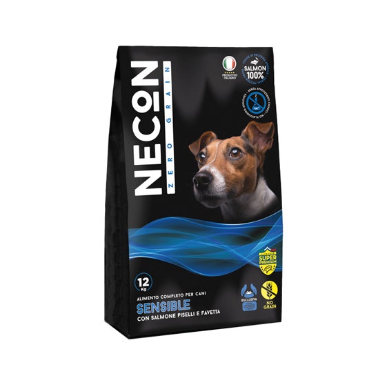 Necon Senza Cereali Singola Proteina Animale Cane Sensibile Salmone E Favetta Sacco 3Kg-1