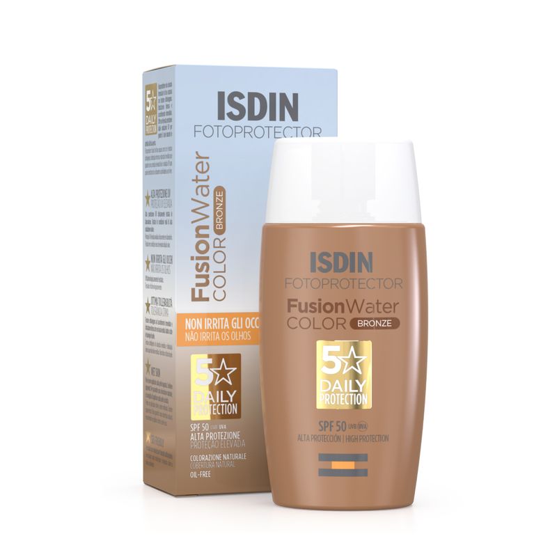 ISDIN Fusion Water Color Bronze SPF50+ fotoprotettore viso colorato 50ml-1