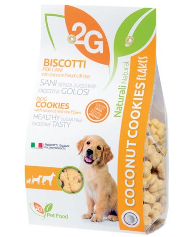 2G Pet Food Coconut Cookies Flakes Biscotti Al Cocco Per Cani Sacco 350g-1