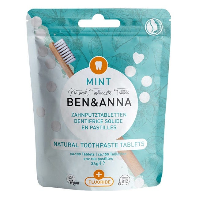 Ben & Anna Dentifricio Pastiglie Naturali Con Fluoro 100 Pezzi-1