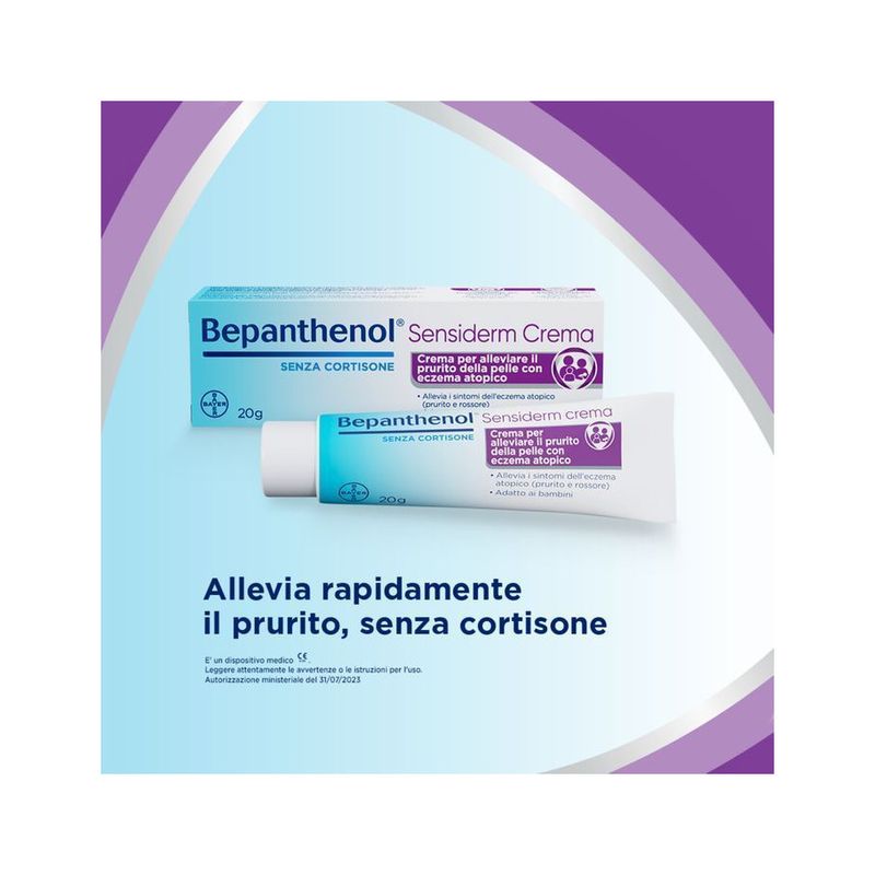 Bepanthenol Sensiderm Crema Lenitiva per Dermatite Atopica Eczema e Prurito Senza Cortisone 20g-1