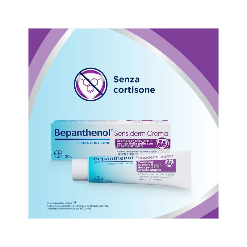 Bepanthenol Sensiderm Crema Lenitiva per Dermatite Atopica Eczema e Prurito Senza Cortisone 20g-2