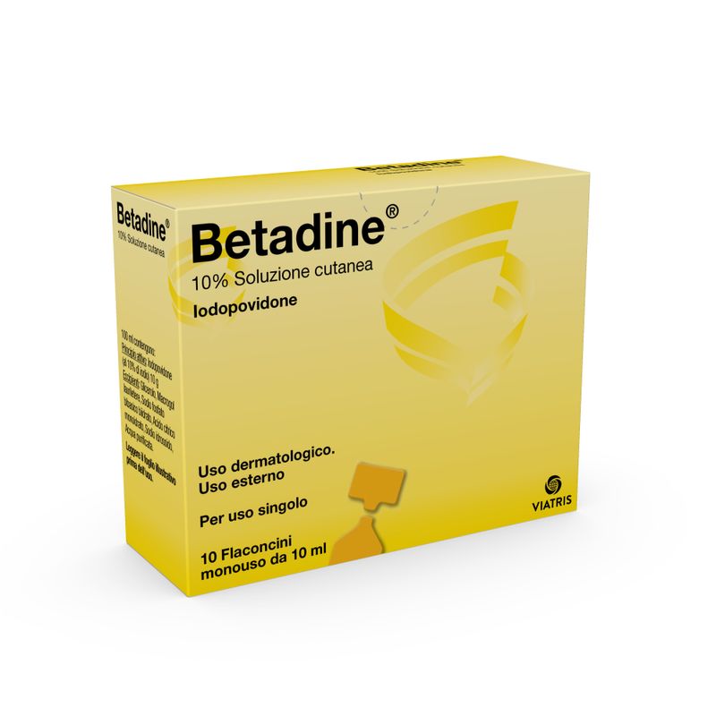 Betadine 10% Soluzione Cutanea 10 flaconcini monouso da 10ml-1