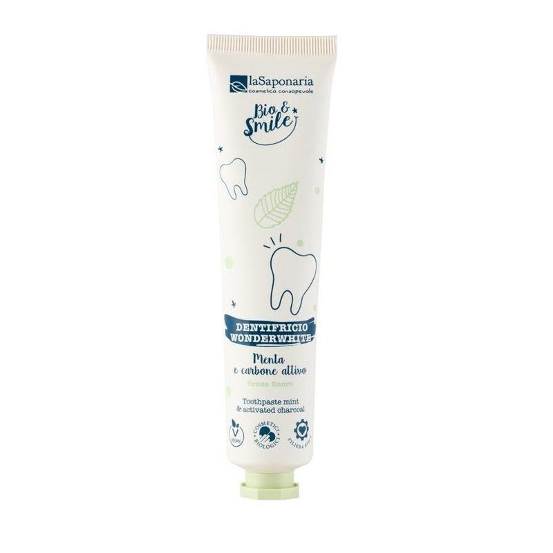 La Saponaria Bio&Smile Dentifricio Wonderwhite Menta/Carbone 75ml-1