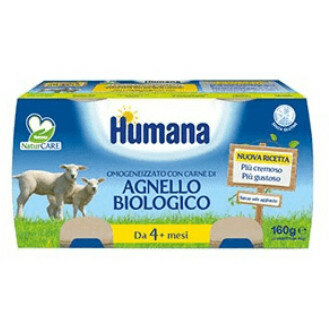 Humana Omogeneizzato Agnello Bio 4 Mesi+ 2x80g-2