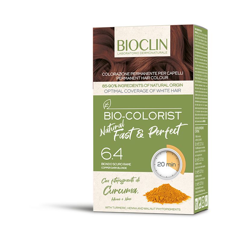 Bioclin Bio-Colorist Natural Fast&Perfect Colorazione permanente per capelli n 6.4 Biondo scuro rame-1