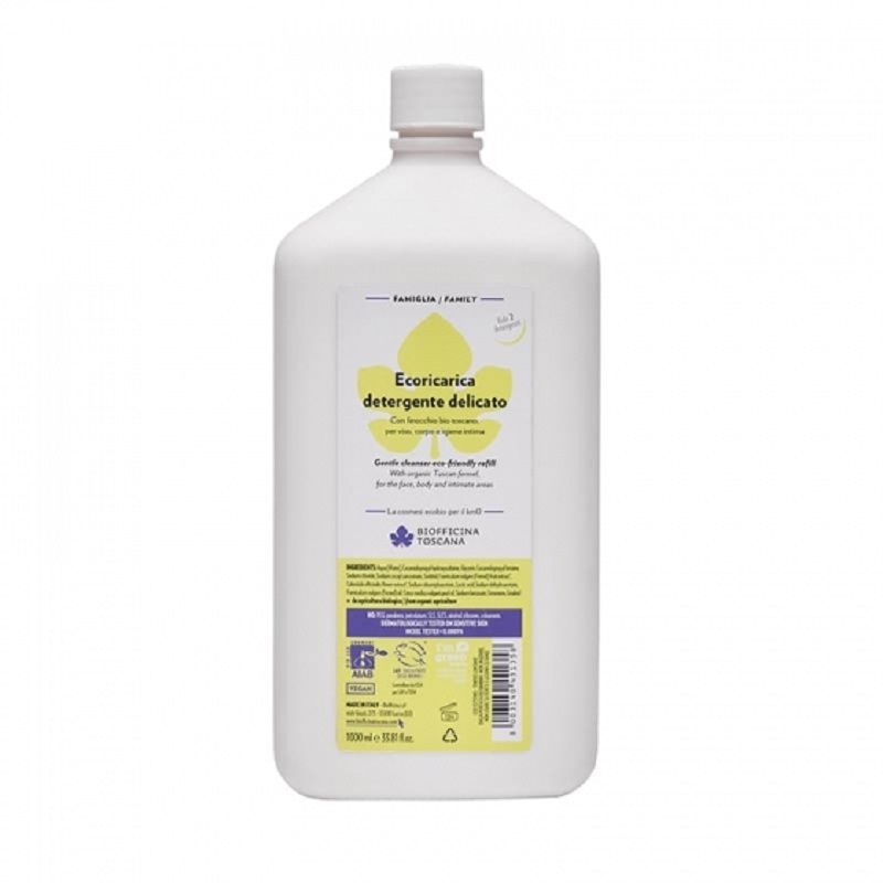 Biofficina Toscana Ecoricarica detergente delicato viso, corpo, igiene intima 1l-1