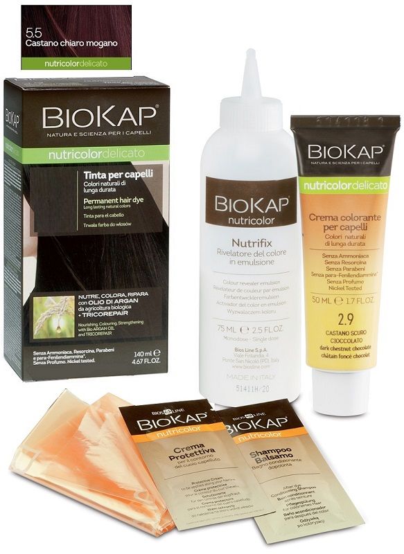 Biokap Nutricolor Tinta Delicato 5.5 Castano Chiaro Mogano-1