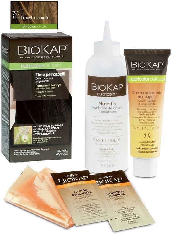 Biokap Nutricolor Delicato Tinta 7 Biondo Medio Naturale 140ml-1