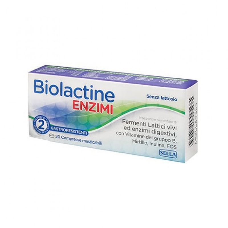 Sella Biolactine ENZIMI per l'equilibrio della flora intestinale 20 compresse masticabili-1