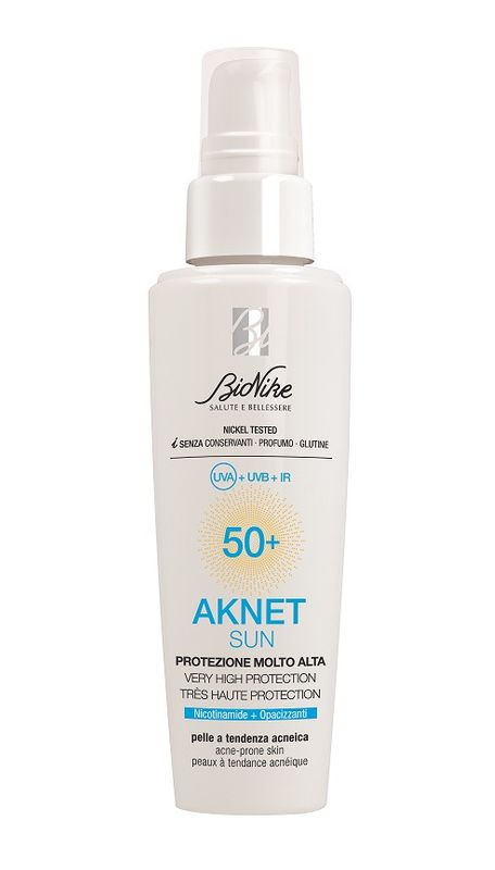 Bionike Aknet Sun Protezione Molto Alta SPF50+ pelle a tendenza acneica 50ml-1