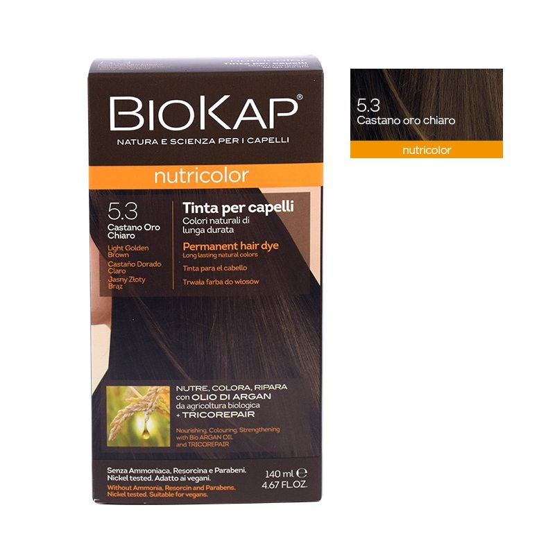 Biosline Biokap Nutricolor 5.3 tinta per capelli colore Castano Oro Chiaro 140ml-1