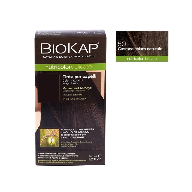 Biosline Biokap Nutricolor Delicato 5.0 tinta per capelli colore Castano Chiaro Naturale 140ml-1