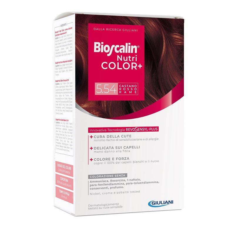 Bioscalin Nutri Color+ colorazione permanente n.5.54 Castano Rosso Rame-1