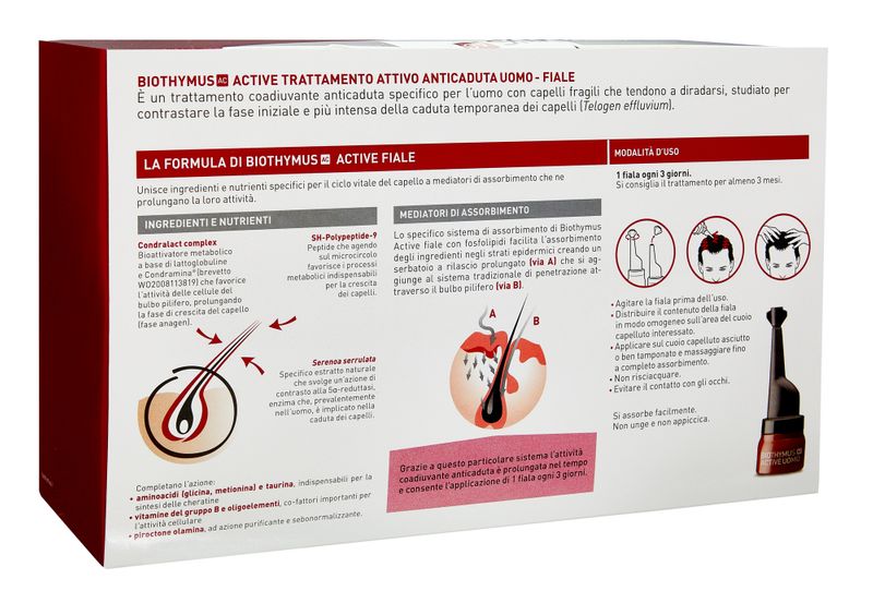 Biothymus AC Active trattamento attivo anticaduta uomo 10 fiale -1 mese di trattamento-2