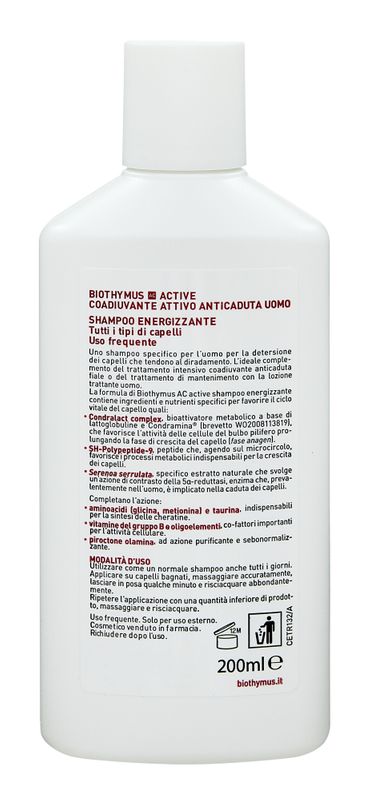 Biothymus Active Shampoo energizzante uomo uso frequente 200ml-3