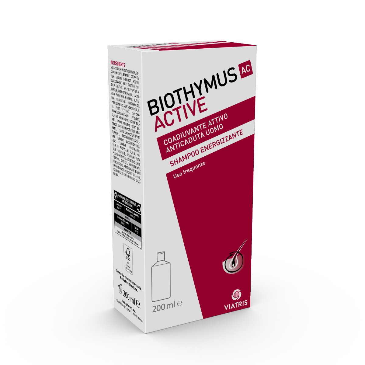 Biothymus Active Shampoo energizzante uomo uso frequente 200ml-5
