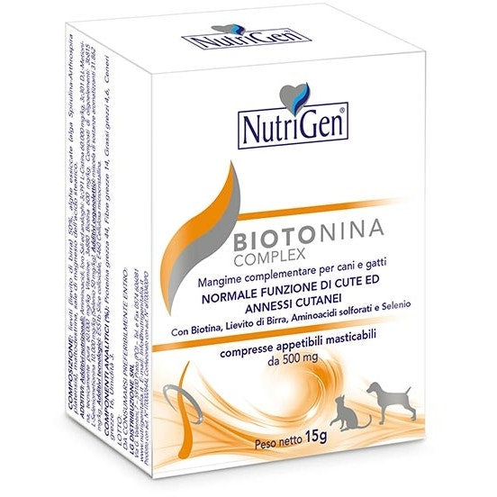 Nutrigen Biotonina Complex Mangime Complementare Per Cute Cani/Gatti 300 Tavolette-1