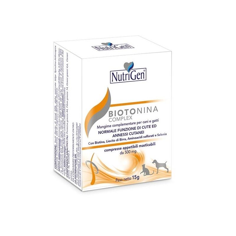 Nutrigen Biotonina Complex Mangime Complementare Per Cute Cani/Gatti 60 Tavolette-1