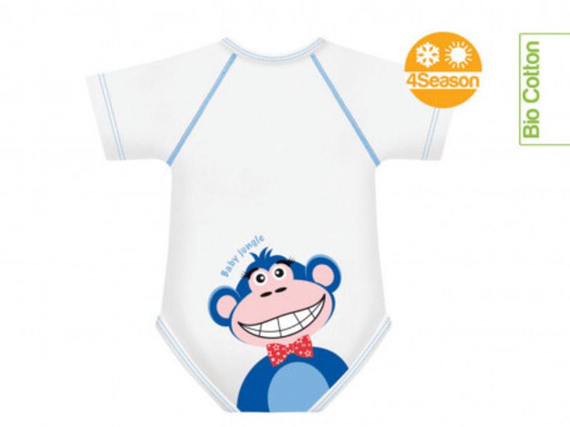 J Bimbi Body 0-36M Bio Cotton 4 Season Baby Jungle Scimmia-1