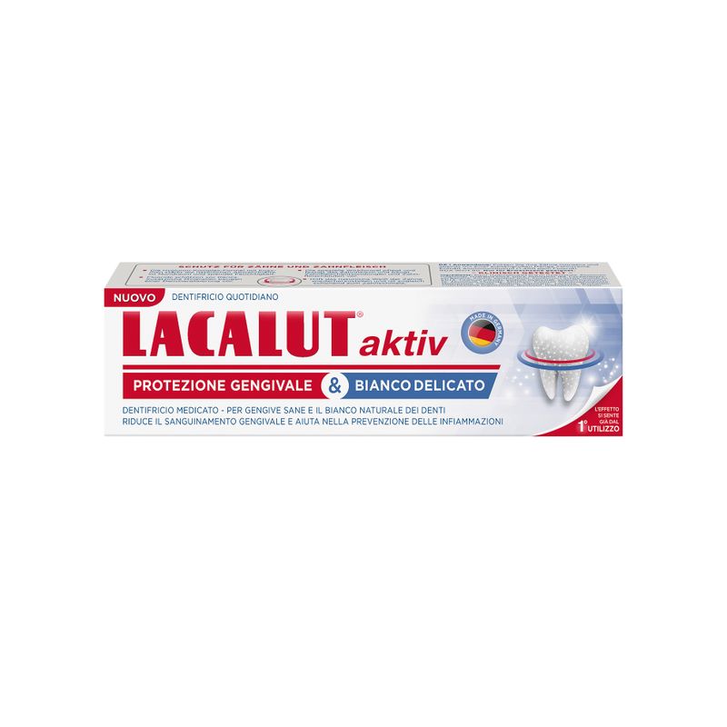 Lacalut Aktiv Dentifricio Protezione Gengivale Bianco Delicato 75ml-1
