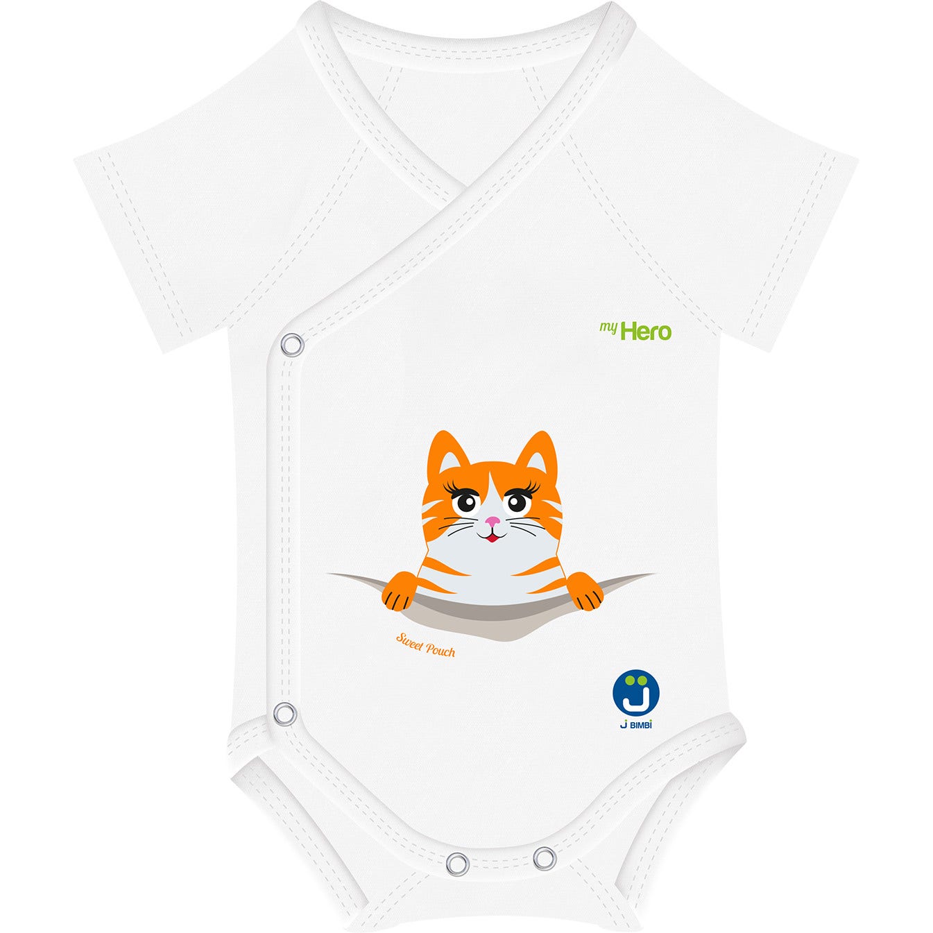 J Bimbi Body My Hero Bio Cotton 4 Season 44-62cm Sweet Pouch Gatto-1