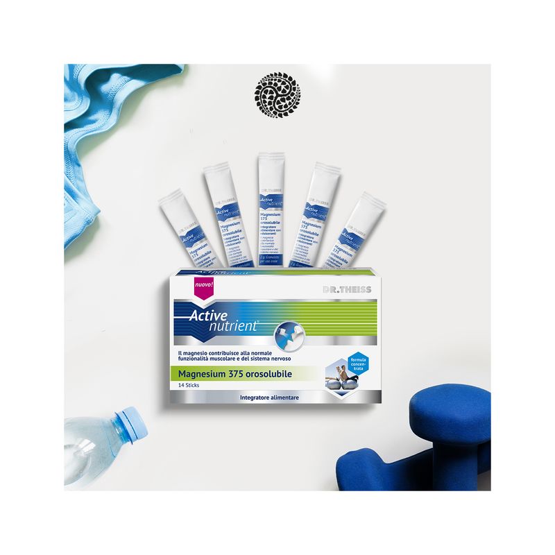 Dr. Theiss Nutrient Magnesium 375 benessere muscolare e sistema nervoso 14 stick orosolubili-3