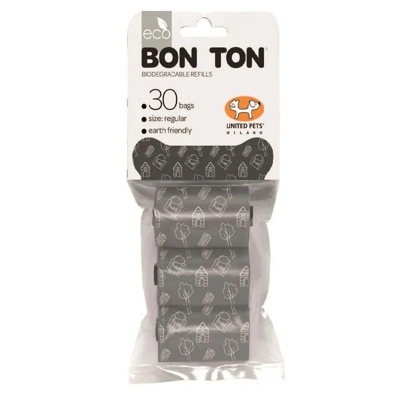 United Pets Refill Bon Ton Regular 3 Ricariche Sacchettini Biodegradabili Neri-1