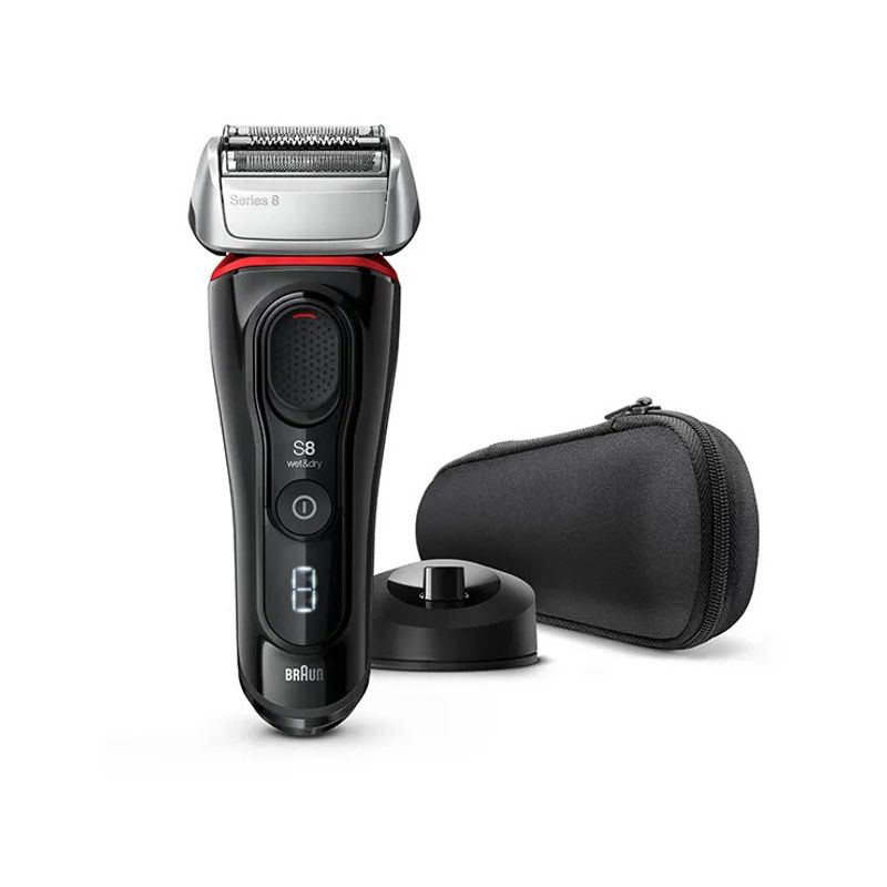 Braun Rasoio Series 8 Wet&Dry 8340s Con Base Di Ricarica E Custodia Da Viaggio Nero/Rosso-1