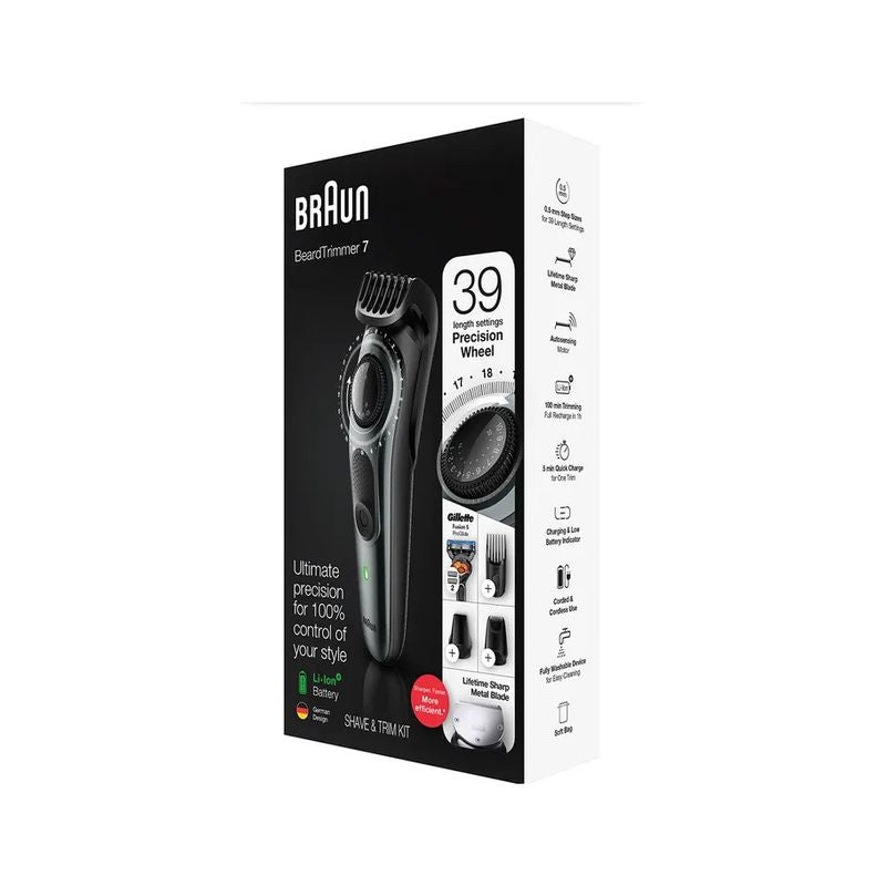 Braun Regolabarba BT 7220 Con Selettore Di Precisione + 4 Accessori E Rasoio Gillette Fusion5 ProGli-1